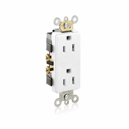 LEVITON 15A Duplex Decorator Receptacle 125Vac 5-15R Wh 16252-W